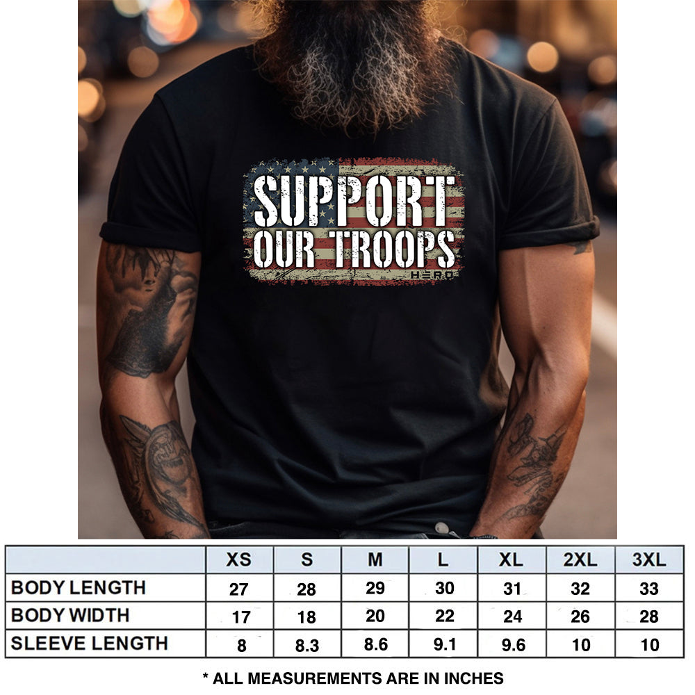 Support Our Troops Patriot Black Tee