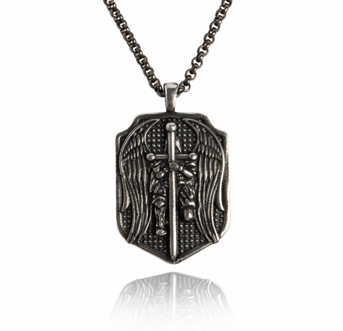 St. Michael Medallion Necklace - Helps Pair Veterans With A Service Dog Or Shelter Dog