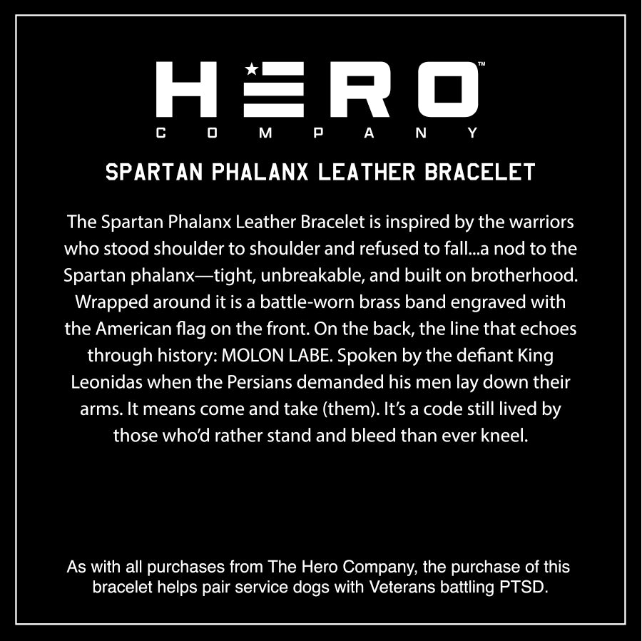 Spartan Phalanx Leather Bracelet: Helps Pair Veterans With A Service Dog Or Shelter Dog