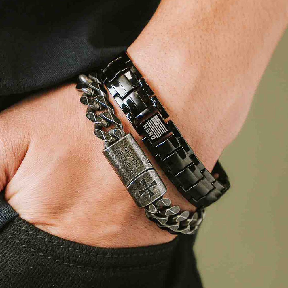 The Invincible Bracelet includes- Sherman Tank and The Knights Templar Bracelets