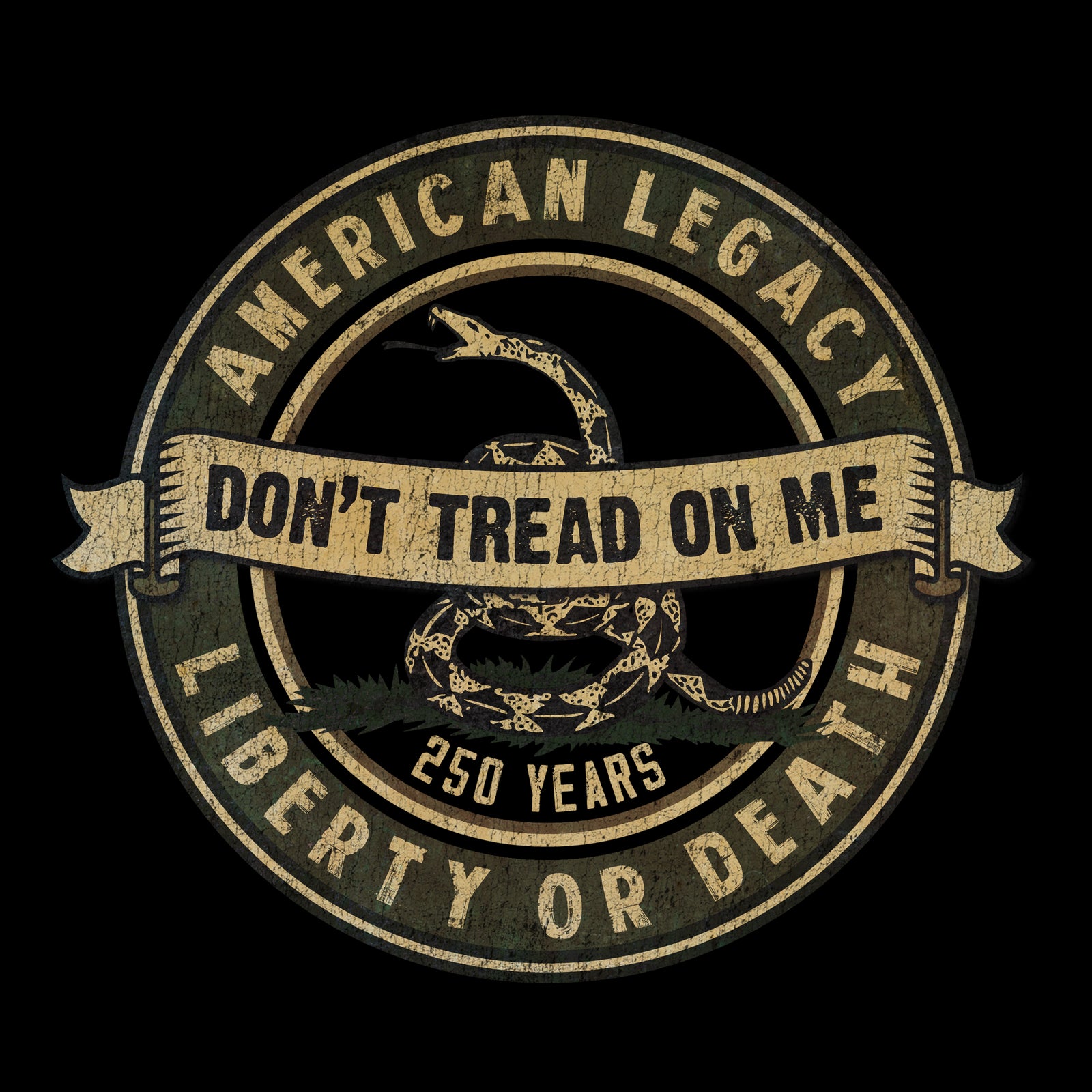 Hero Company Men's American Legacy 250 Years Black Tee - Helps Pair Veterans With A Service Dog or Shelter Dog