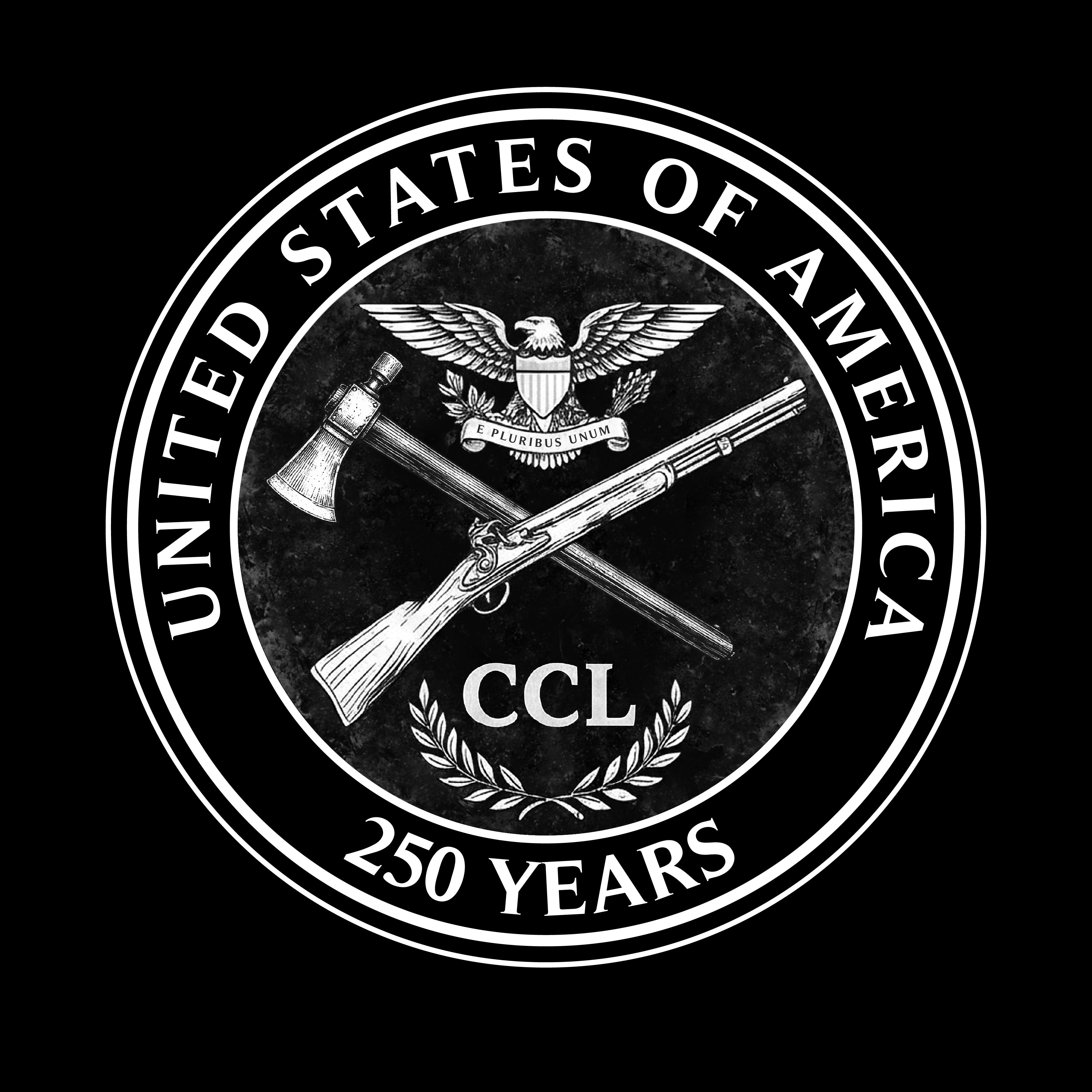 Hero Company Men's CCL USA 250 Years Black Tee - Helps Pair Veterans With A Service Dog or Shelter Dog