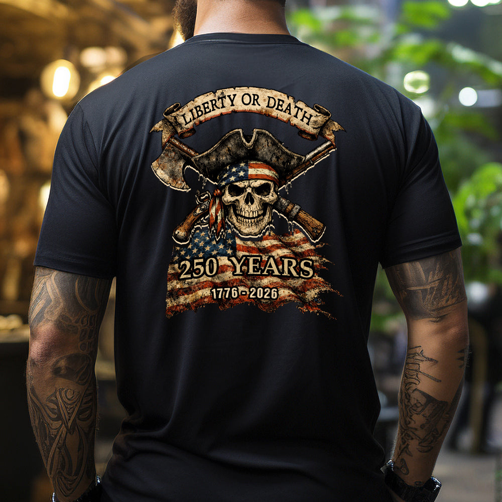 Hero Company Men's Liberty Or Death Black Tee - Helps Pair Veterans With A Service Dog or Shelter Dog