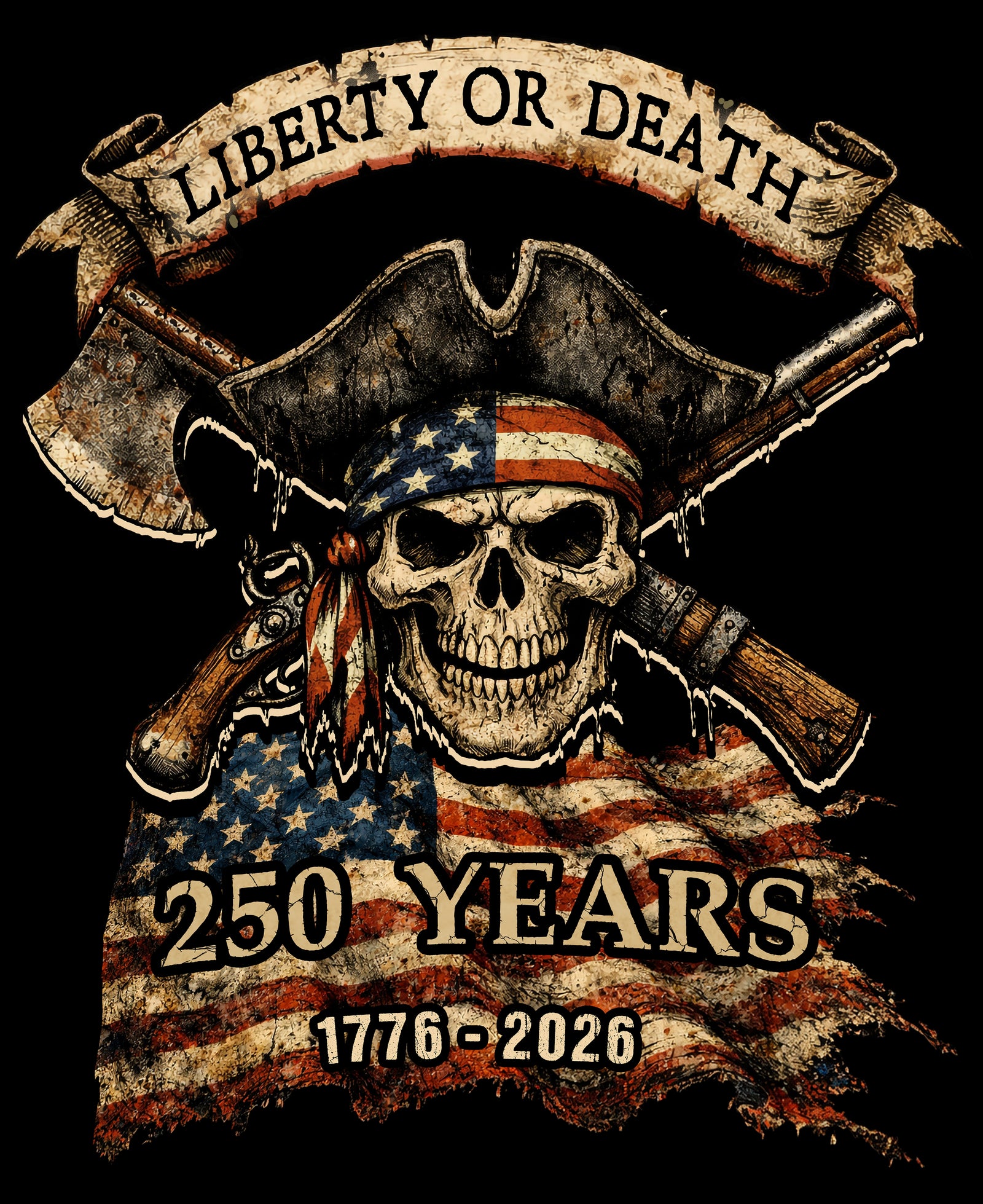 Hero Company Men's Liberty Or Death Black Tee - Helps Pair Veterans With A Service Dog or Shelter Dog