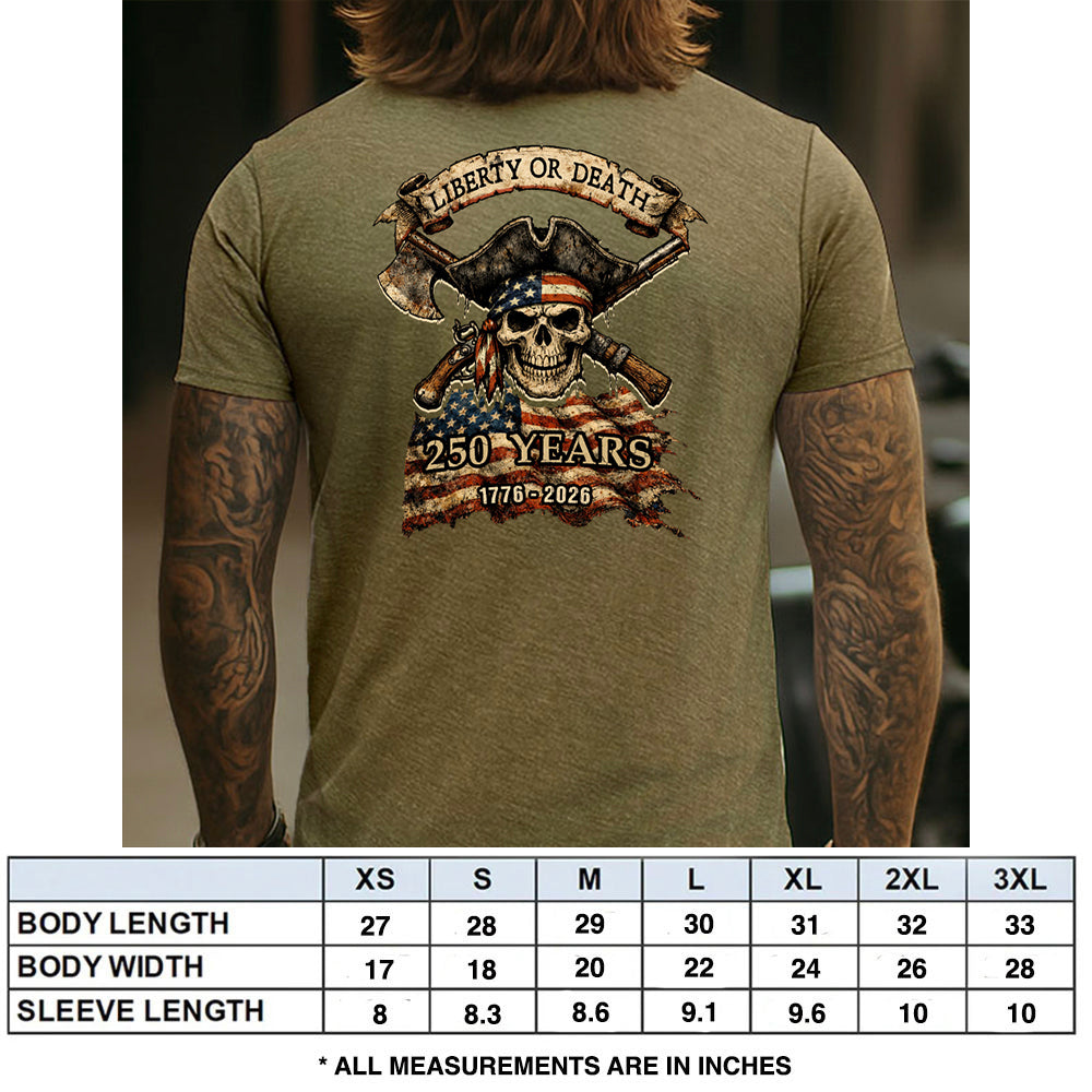 Hero Company Men's Liberty Or Death Military Green Tee - Helps Pair Veterans With A Service Dog or Shelter Dog