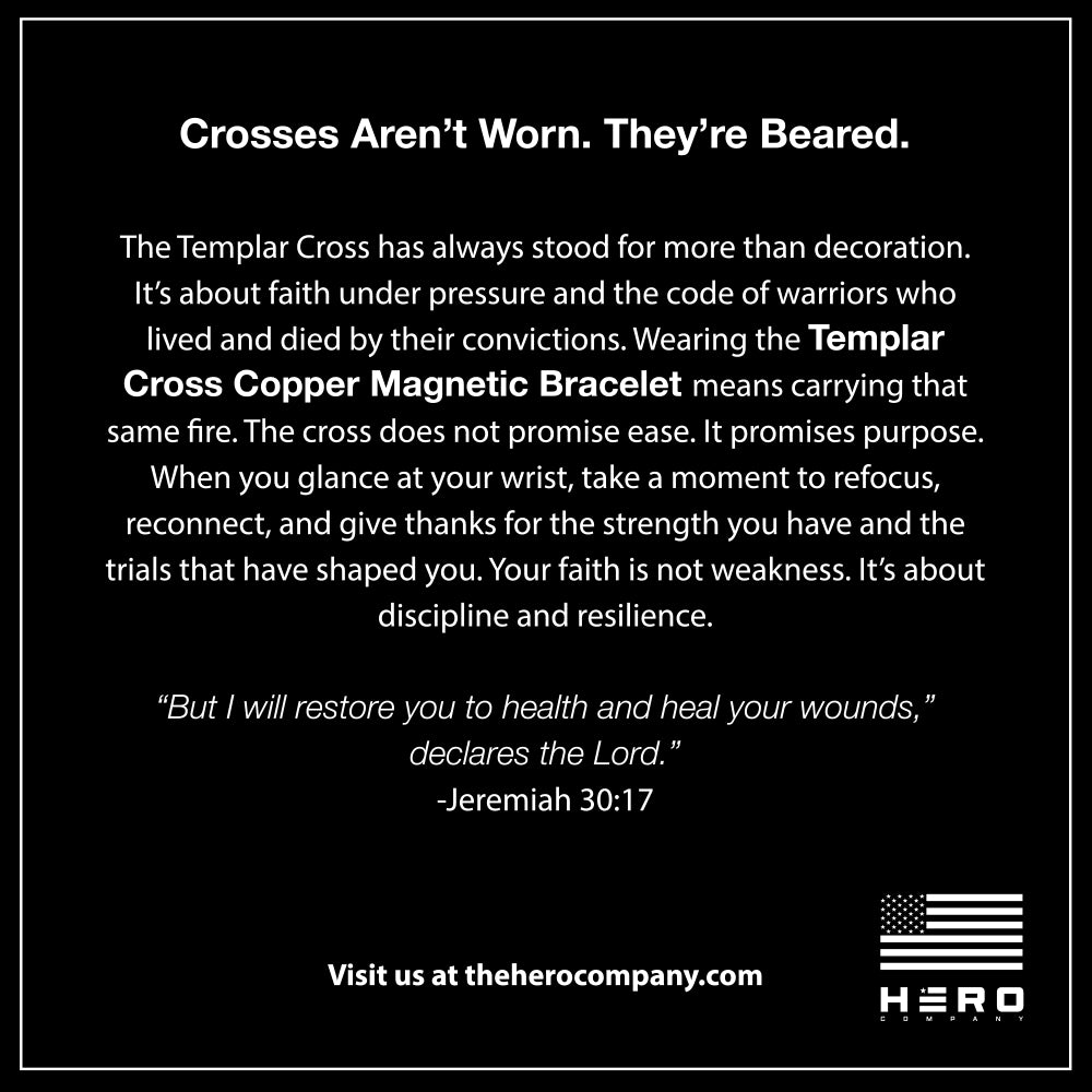 Templar Cross Copper Magnetic Bracelet: Helps Pair Veterans With A Service Dog Or Shelter Dog