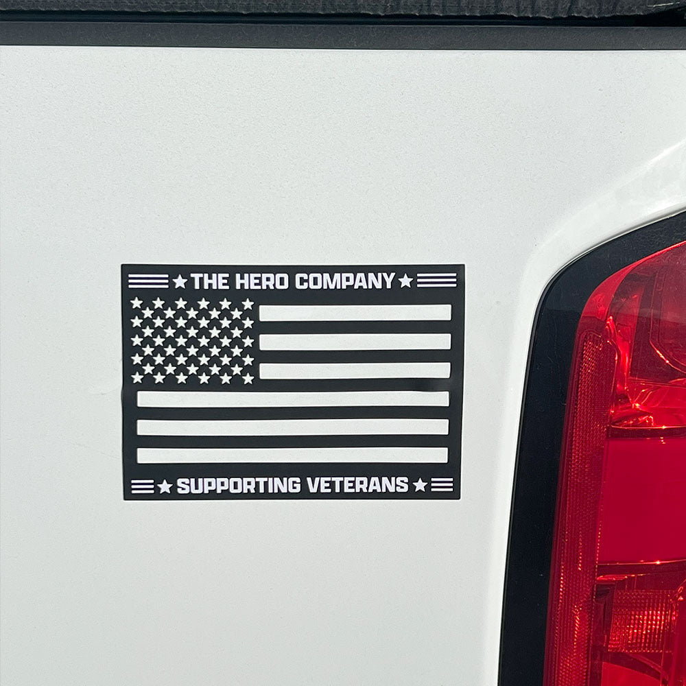 FREE Supporting Veterans American Flag Cut Out Car/Truck Magnet with Purchase of Never Surrender - Defenders of Freedom Bracelet