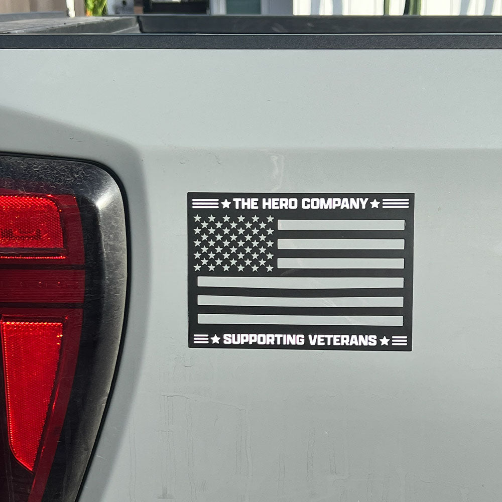 FREE Supporting Veterans American Flag Cut Out Car/Truck Magnet with Purchase of Never Surrender - Defenders of Freedom Bracelet
