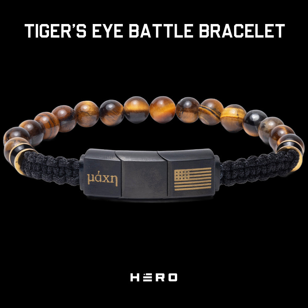 Tiger&#39;s Eye Battle Beaded Bracelet: Helps Pair Veterans With A Service Dog Or Shelter Dog