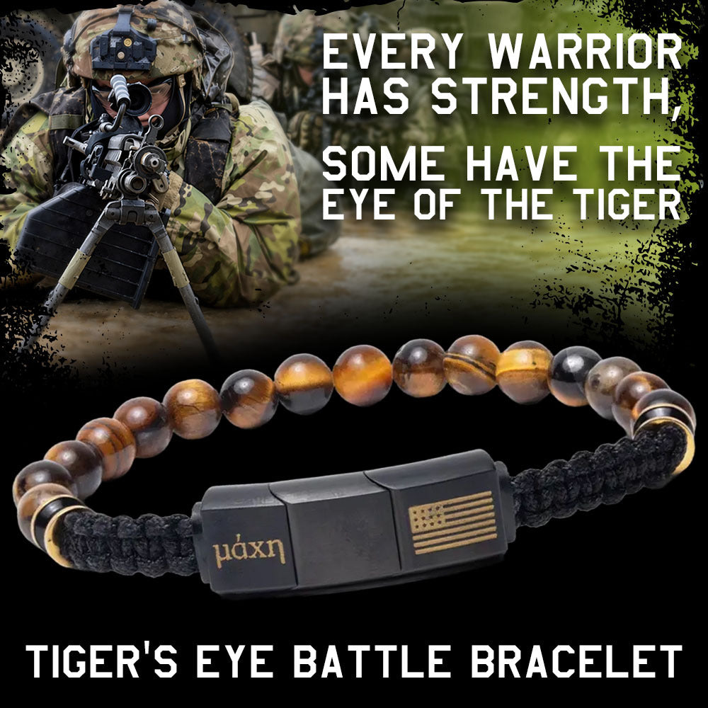 Special Military Appreciation Month Offer-  Tiger's Eye Battle Beaded Bracelet: Helps Pair Veterans With A Service Dog Or Shelter Dog