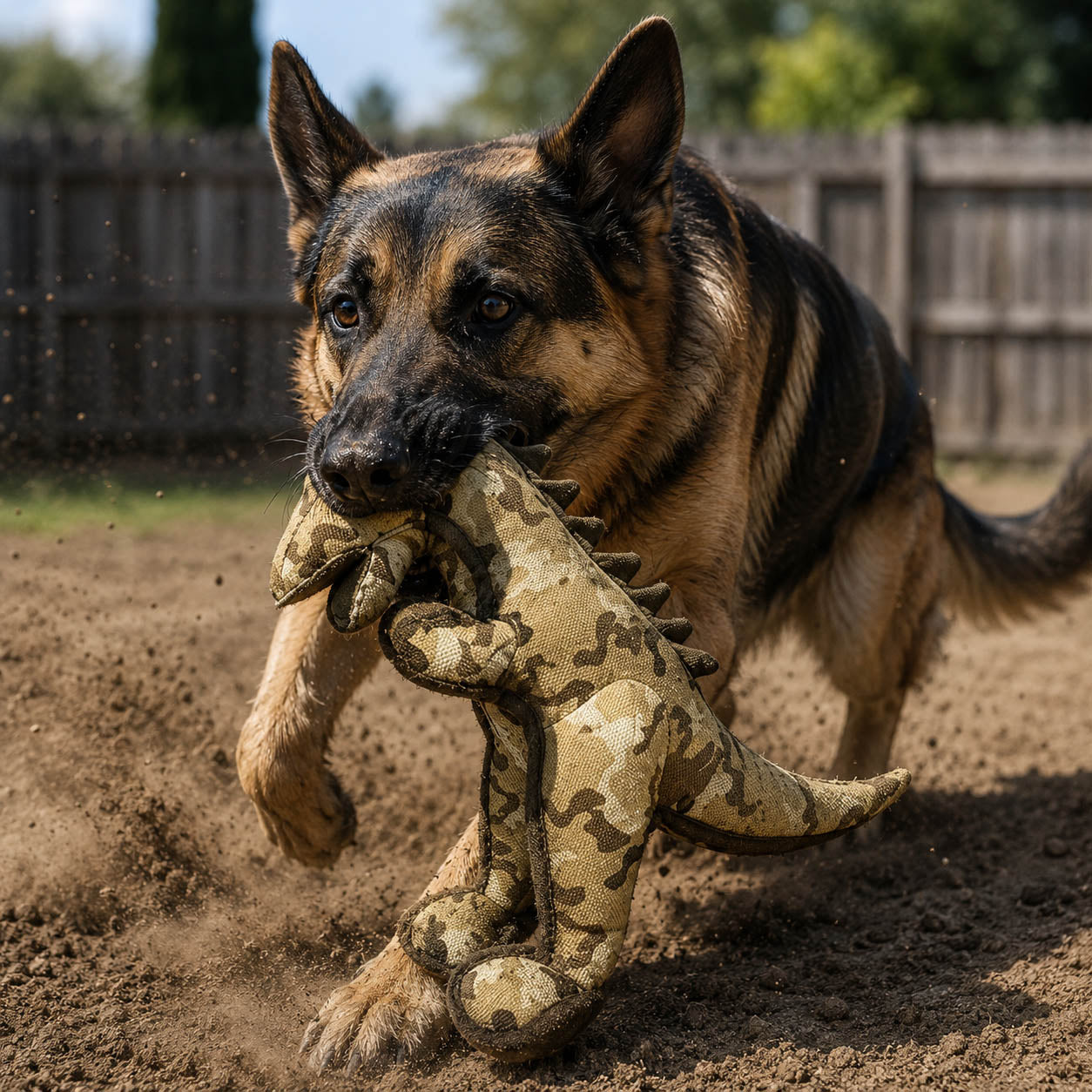 Father’s Day Gift for Dad & His Dog- Dogs & Freedom Tee & T-WREX Camo Dog Toy Set