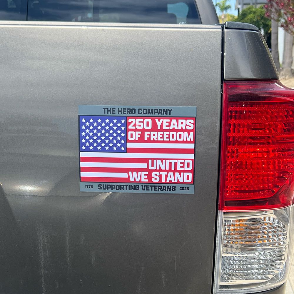 Limited Time Offer- 250 Years Of Freedom Flag- United We Stand Car Magnet