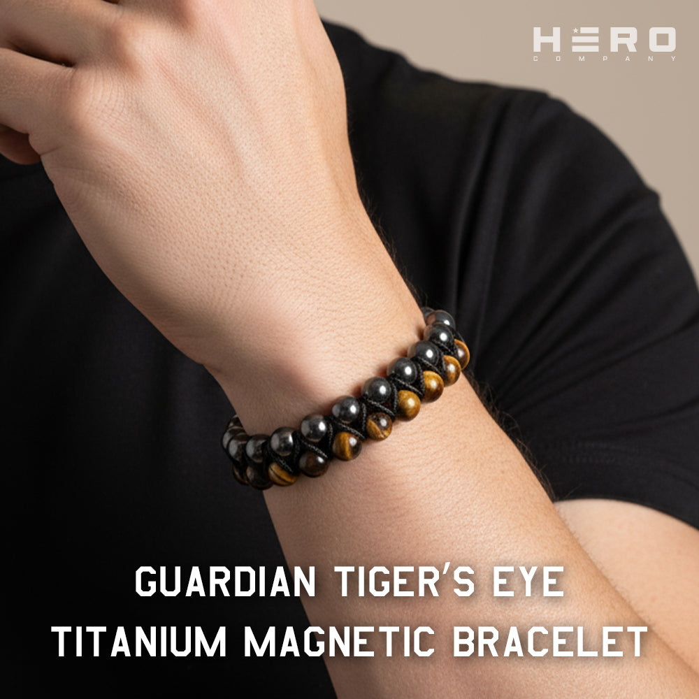 Guardian Tiger's Eye Titanium Magnetic Bracelet: Helps Pair Veterans With A Service Dog Or Shelter Dog