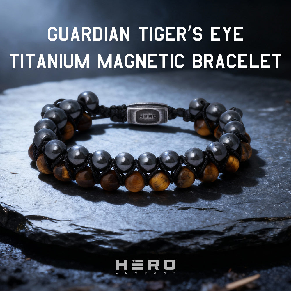 Guardian Tiger's Eye Titanium Magnetic Bracelet: Helps Pair Veterans With A Service Dog Or Shelter Dog