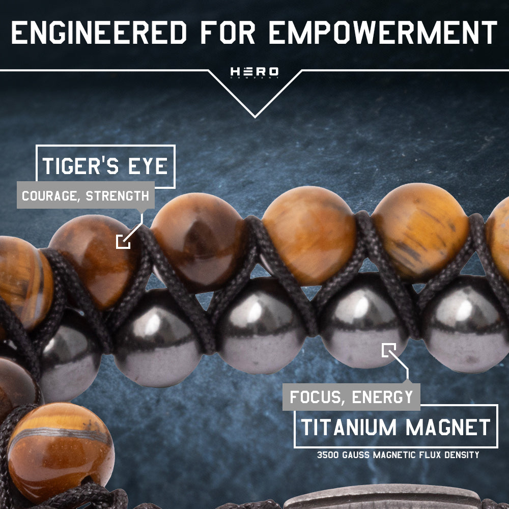 Guardian Tiger's Eye Titanium Magnetic Bracelet: Helps Pair Veterans With A Service Dog Or Shelter Dog