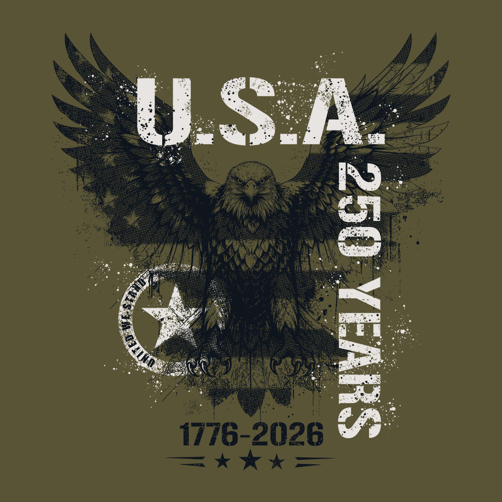Hero Company Men's USA Eagle 250 Years Military Green Tee