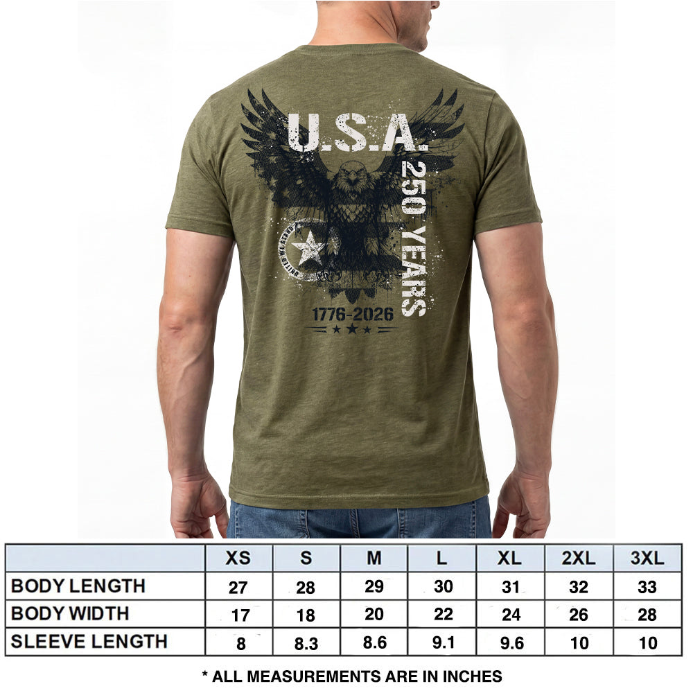 Hero Company Men's USA Eagle 250 Years Military Green Tee