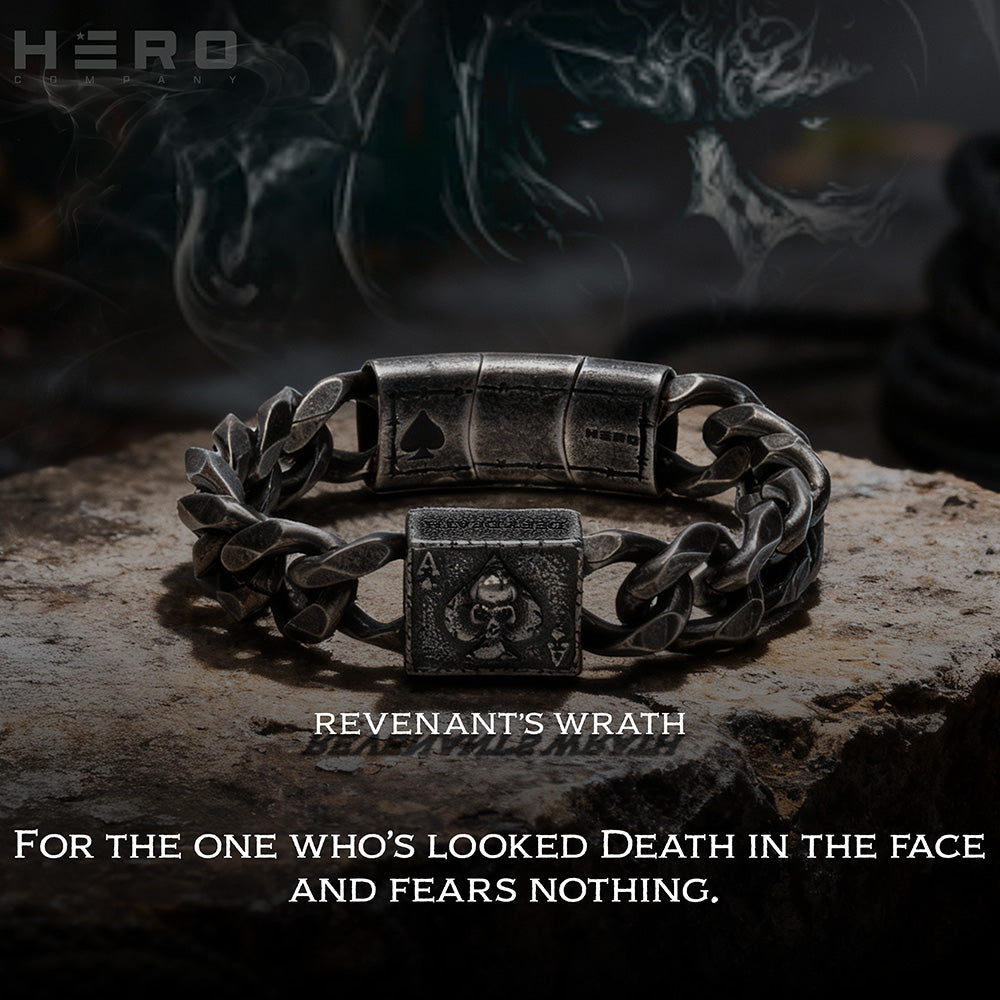 Revenant’s Wrath Ace of Spades Cuban Link Bracelet: Helps Pair Veterans With A Service Dog or Shelter Dog