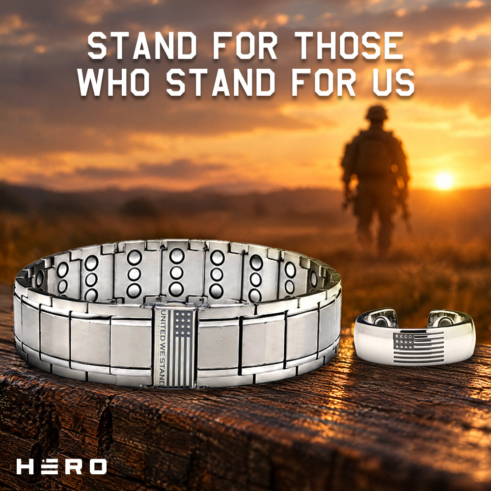 United We Stand Magnetic Bracelet and Ring Set