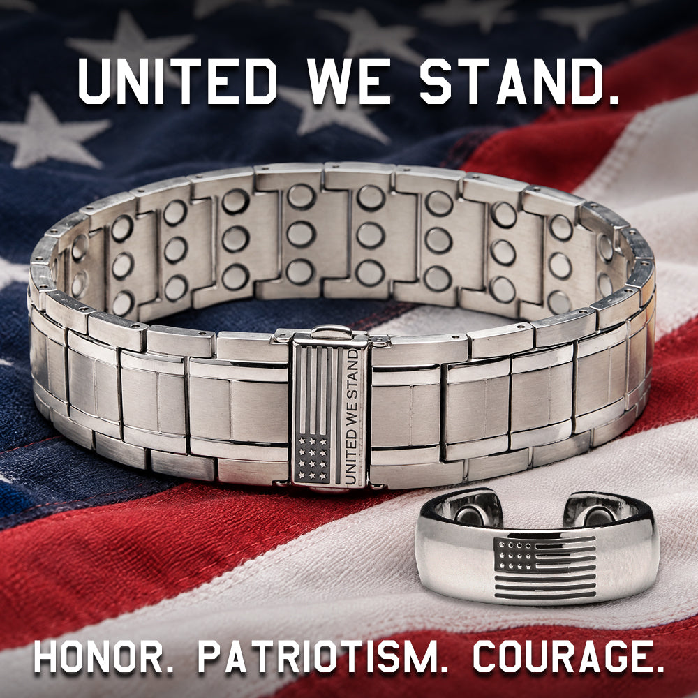 United We Stand Magnetic Bracelet and Ring Set