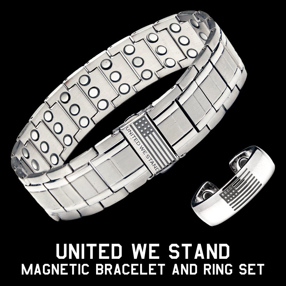 United We Stand Magnetic Bracelet and Ring Set (Ring Sizes 6, 8, 10, 12)