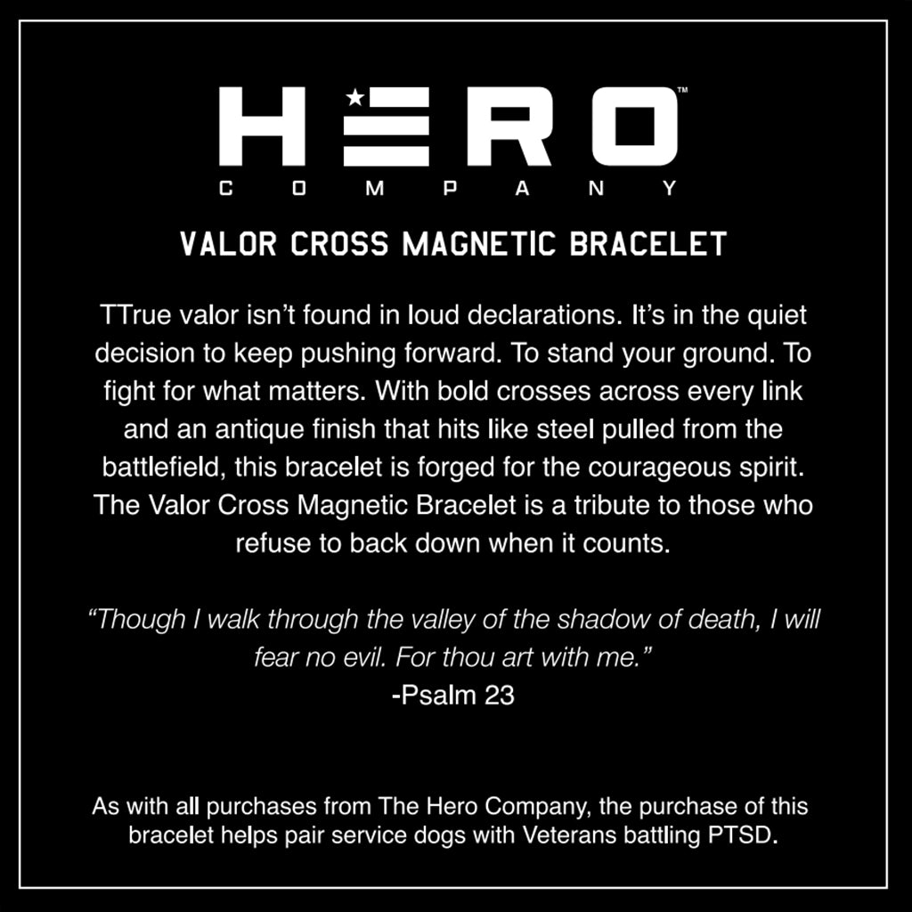 Valor Cross Magnetic Black Bracelet: Helps Pair Veterans With A Service Dog Or Shelter Dog