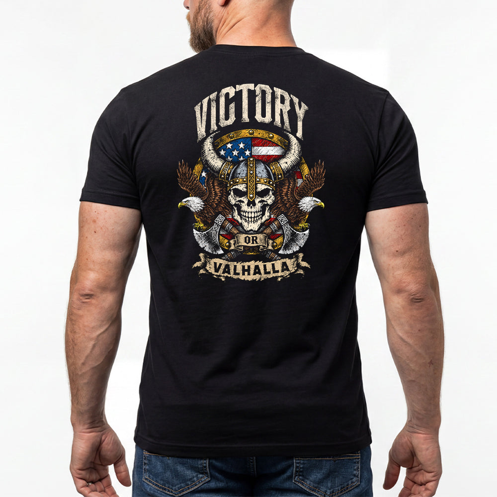 Victory Or Valhalla Black Tee