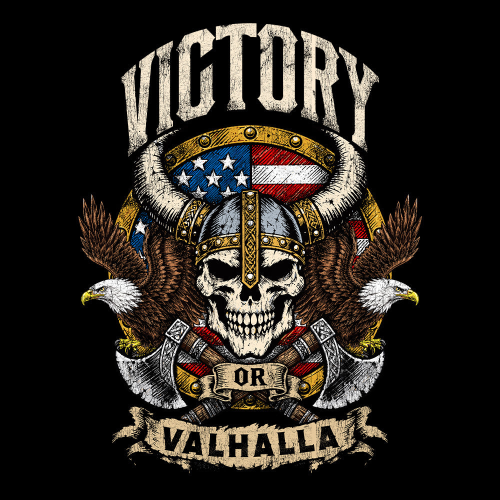 Victory Or Valhalla Black Tee