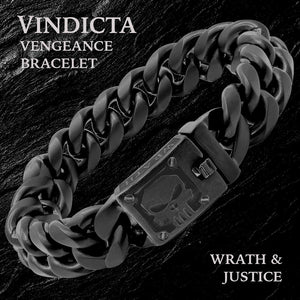 Special Offer: VINDICTA VENGEANCE - Wrath & Justice Cuban Link Black Bracelet : Helps Pair Veterans With A Service Dog or Shelter Dog