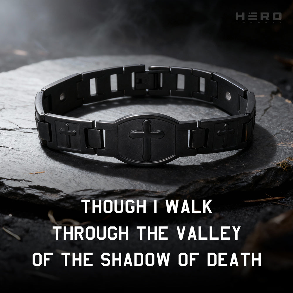 Valor Cross Magnetic Black Bracelet: Helps Pair Veterans With A Service Dog Or Shelter Dog