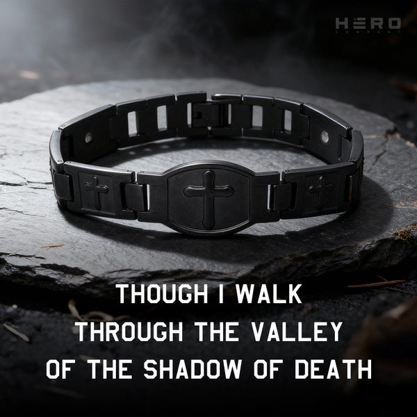 Valor Cross Magnetic Black Bracelet: Helps Pair Veterans With A