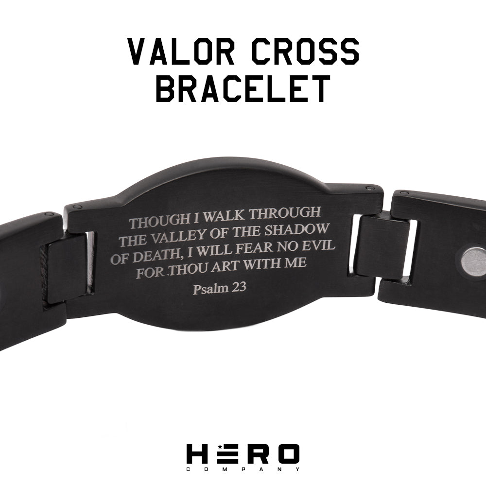 Valor Cross Magnetic Black Bracelet: Helps Pair Veterans With A Service Dog Or Shelter Dog
