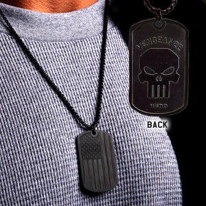 FREE Vindicta Dog Tag Necklace with Purchase of Vindicta Cuban Link Black Bracelet: Helps Pair Veterans With A Service Dog or Shelter Dog