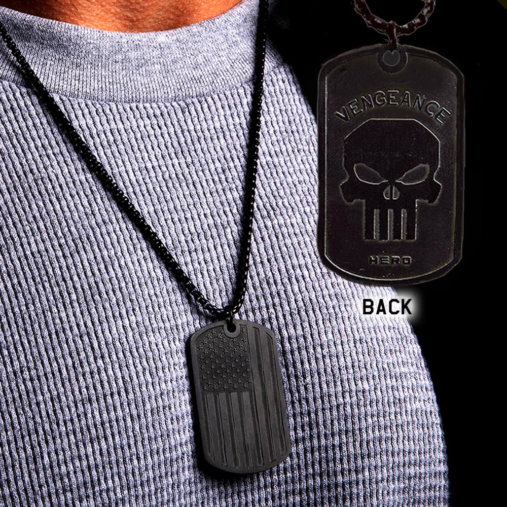 Skull Dog Tag store Necklace