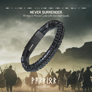 FEAR NO EVIL Bracelet Set - Fear No Evil and Valhalla Warrior Morse Code Bracelet
