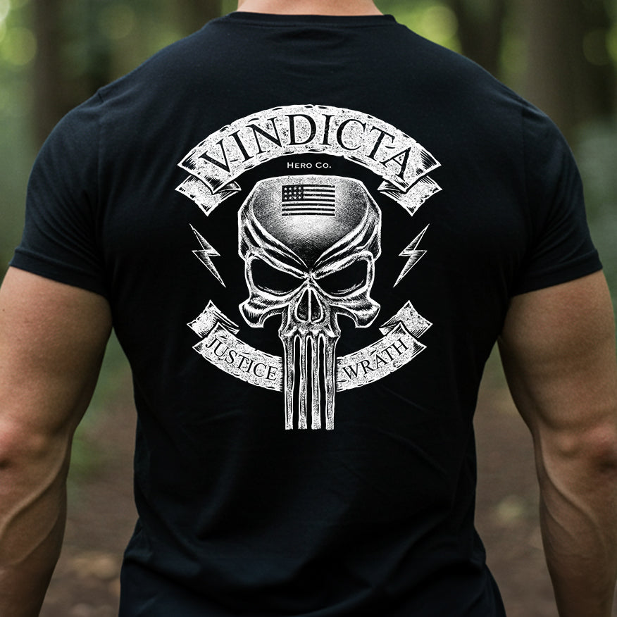 Hero Company Men&#39;s Vindicta Black Tee - Helps Pair Veterans With A Service Dog or Shelter Dog