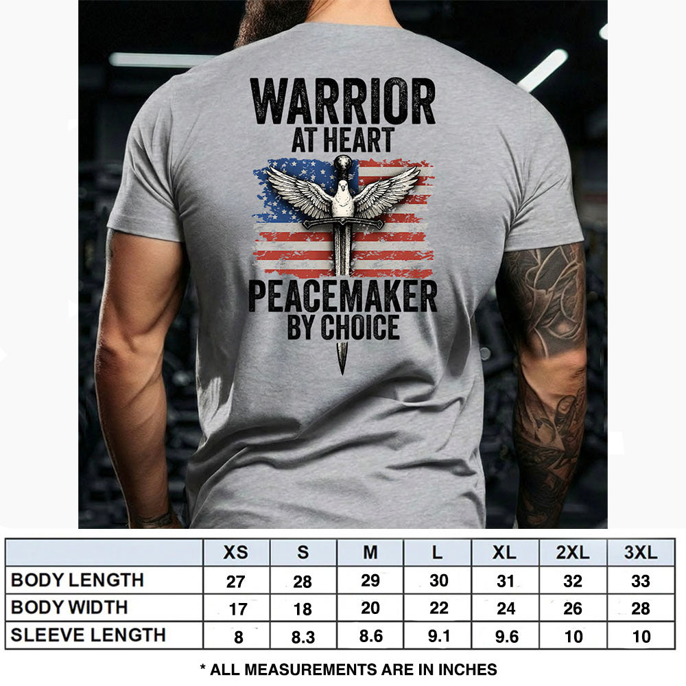 Hero Company Men's Warrior At Heart Heather Grey Tee - Helps Pair Veterans With A Service Dog or Shelter Dog