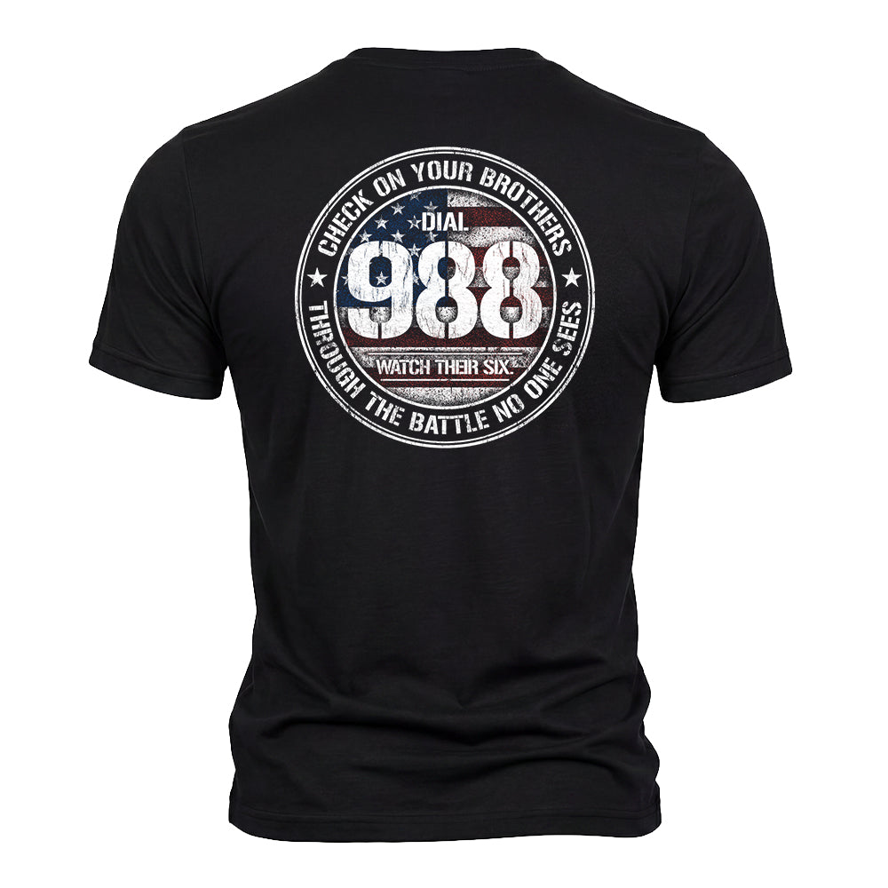 Check On Your Brothers Black Tee