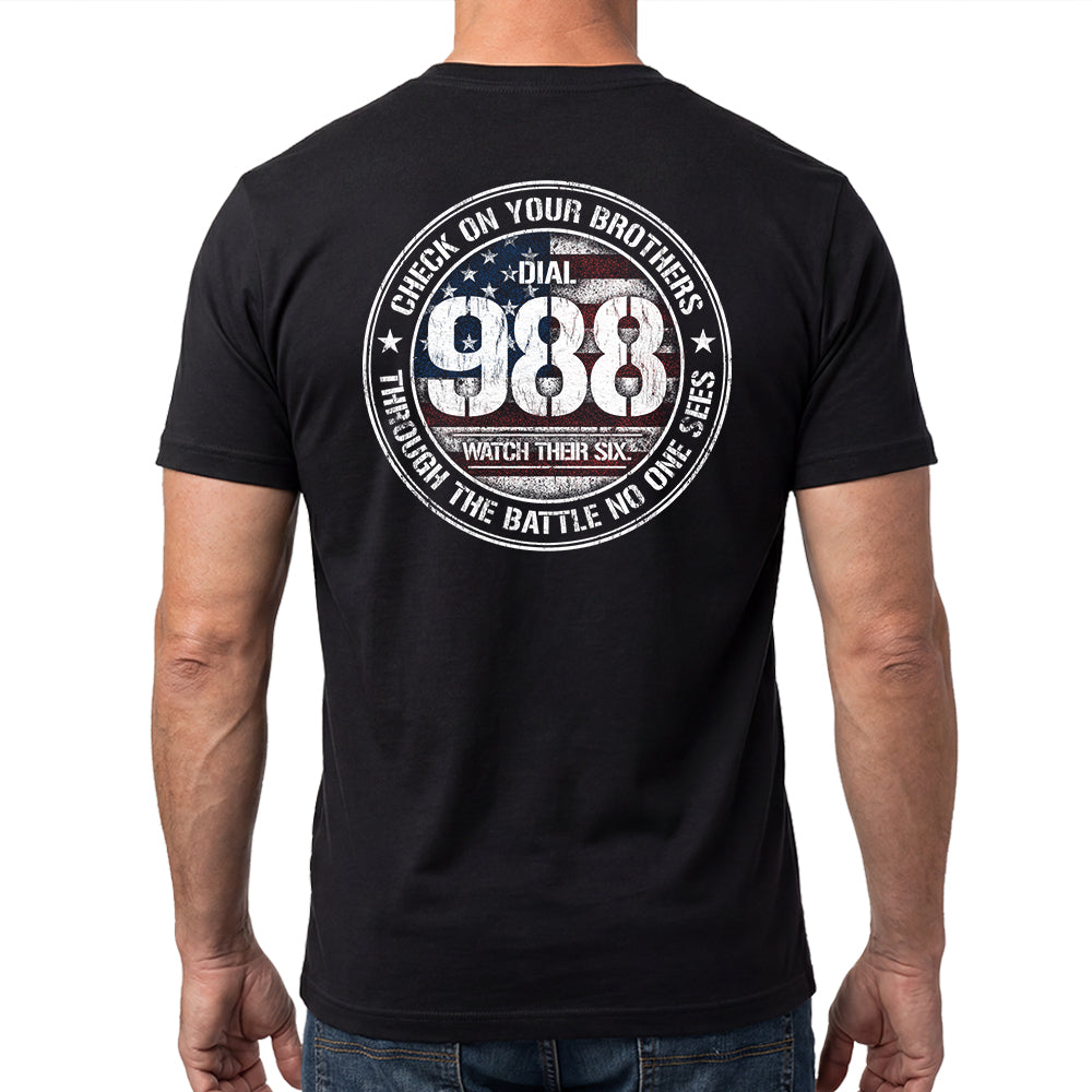Check On Your Brothers Black Tee