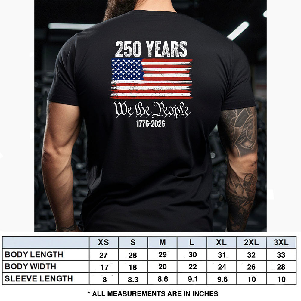 Hero Company Men's We The People 250th Anniversary Black Tee - Helps Pair Veterans With A Service Dog or Shelter Dog