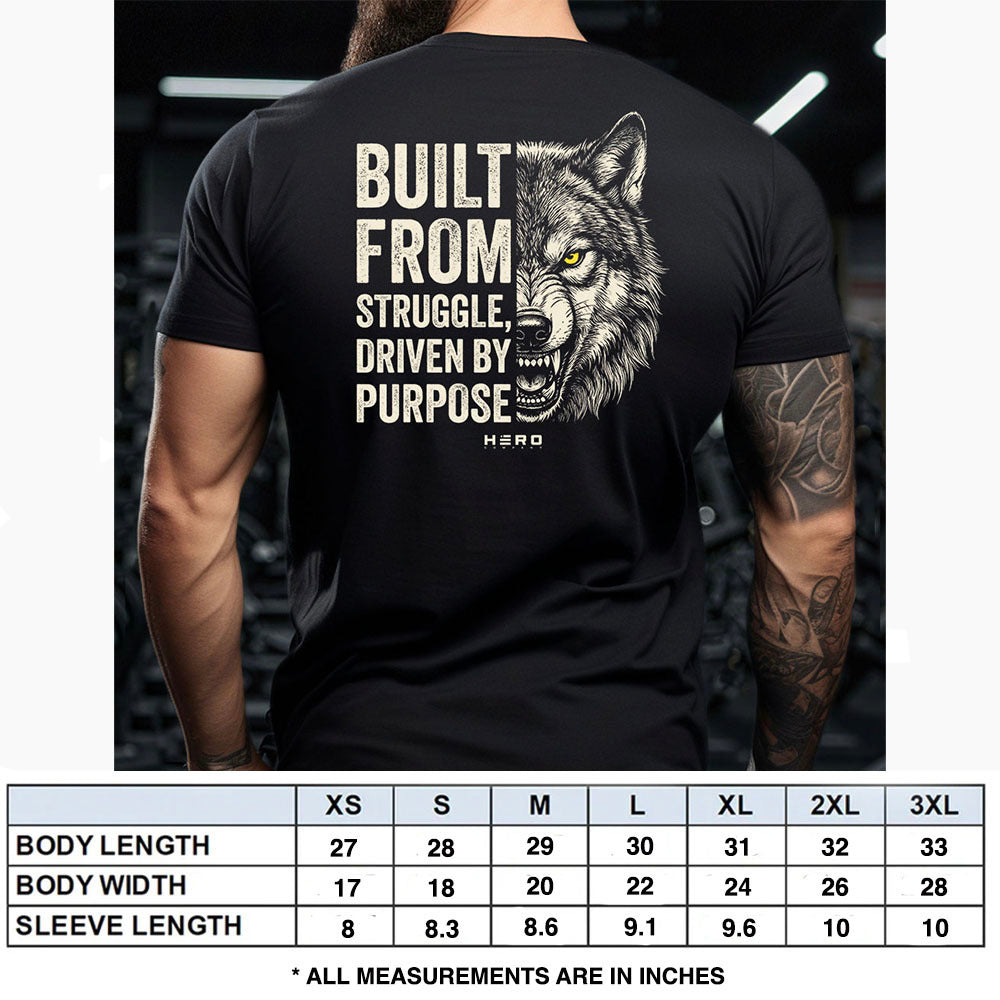 Hero Company Men's Driven By Purpose Black Tee - Helps Pair Veterans With A Service Dog or Shelter Dog