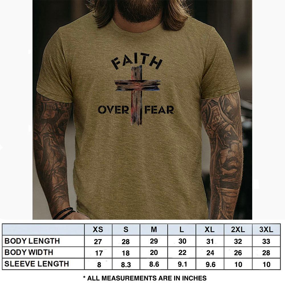 Hero Company Men's Faith Over Fear Military Green Tee - Helps Pair Veterans With A Service Dog or Shelter Dog