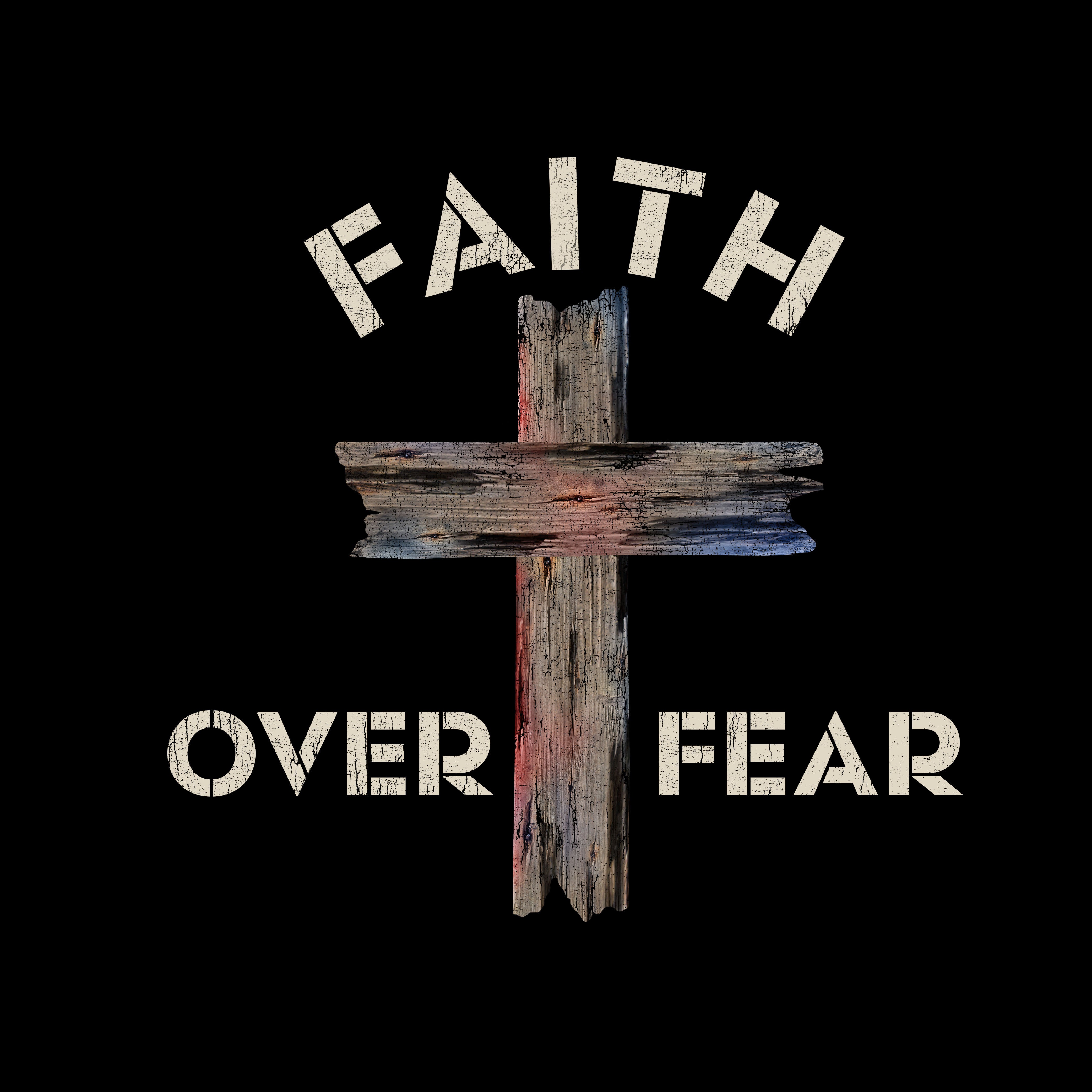 Hero Company Men's Faith Over Fear Black Tee - Helps Pair Veterans With A Service Dog or Shelter Dog