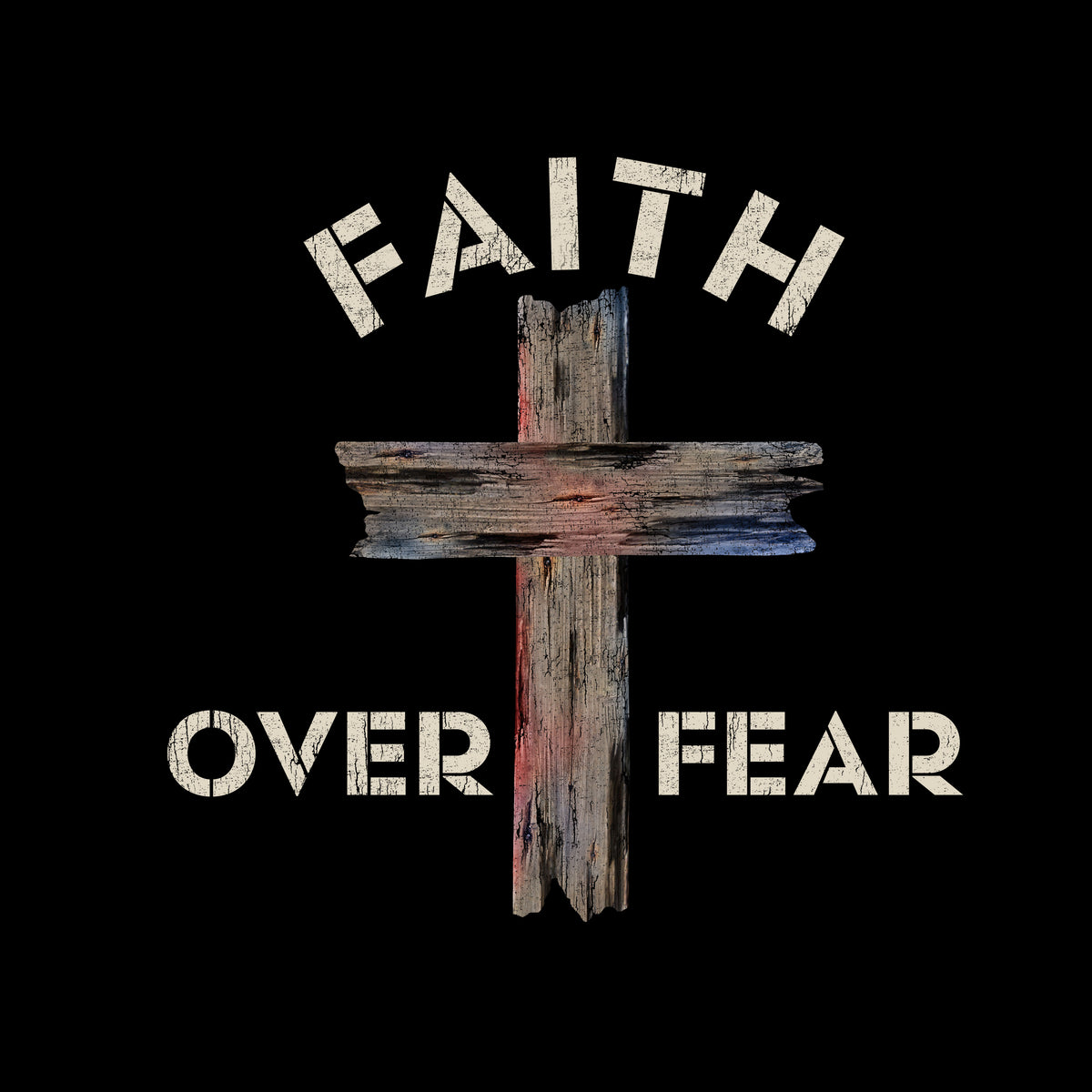 Hero Company Men&#39;s Faith Over Fear Black Tee - Helps Pair Veterans With A Service Dog or Shelter Dog