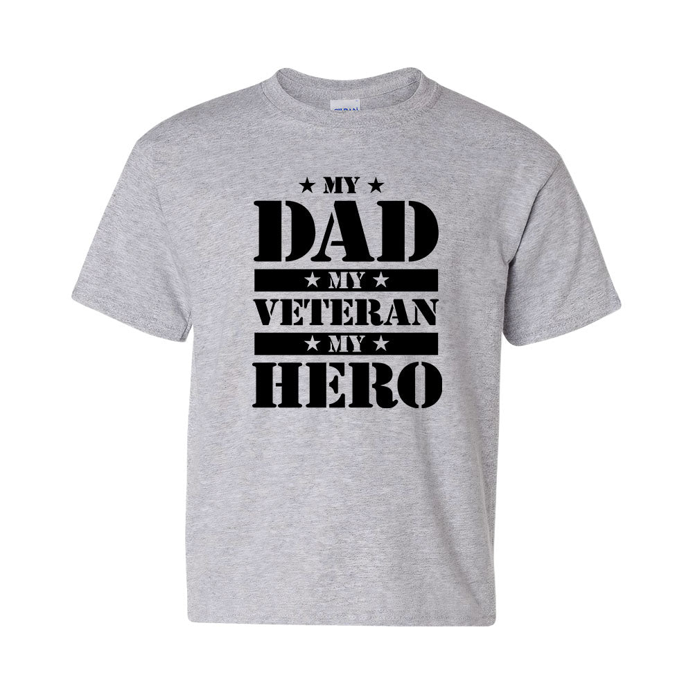 Hero Company Youth My Dad My Vet My Hero Grey Tee