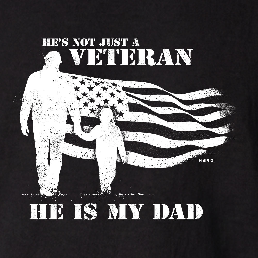 Hero Company Youth He's Not Just A Veteran Black Tee
