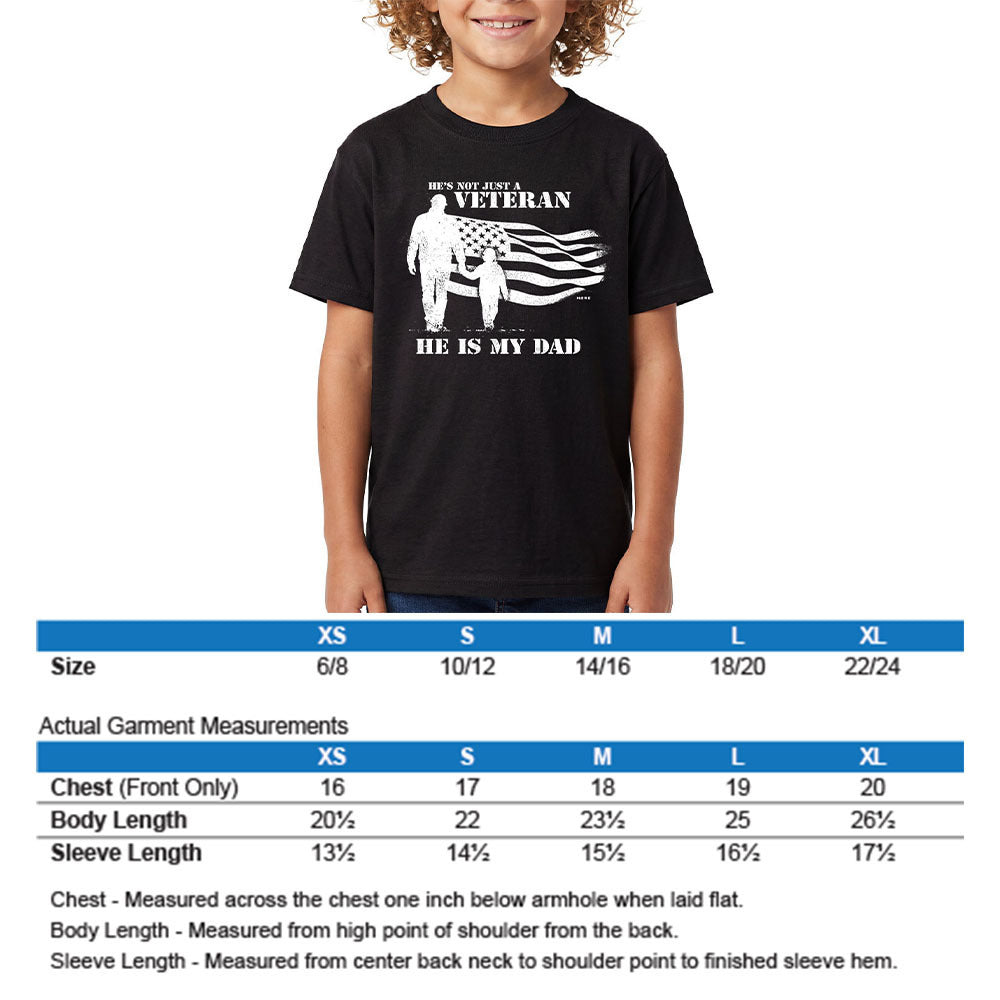 Hero Company Youth He's Not Just A Veteran Black Tee