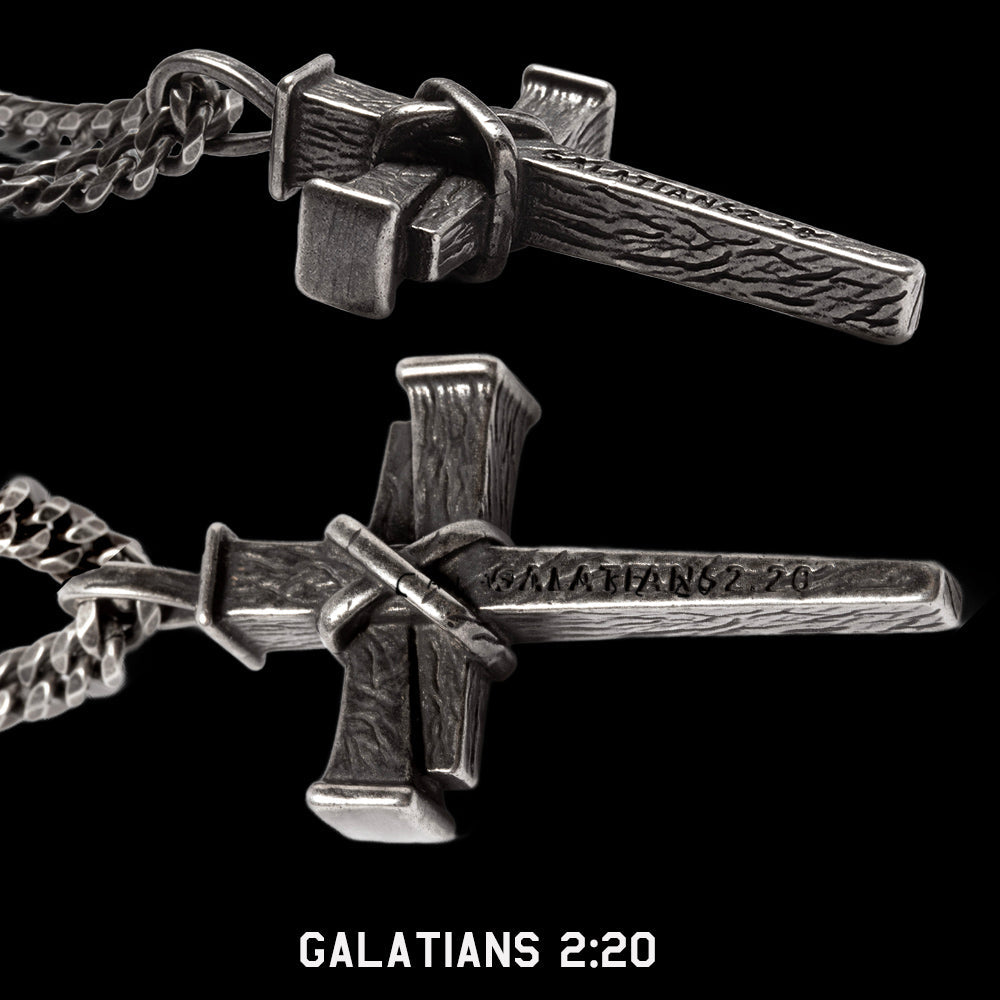 Levi &amp; Roy -Nailed to the Cross Galatians 2:20 Necklace - Helps Pair Veterans With A Service Dog Or Shelter Dog