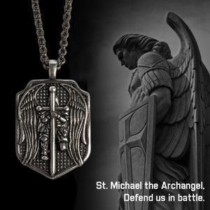 St. Michael Medallion Necklace - Helps Pair Veterans With A Service Dog Or Shelter Dog