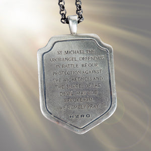 St. Michael Sterling Silver Medallion Necklace - Helps Pair Veterans With A Service Dog Or Shelter Dog